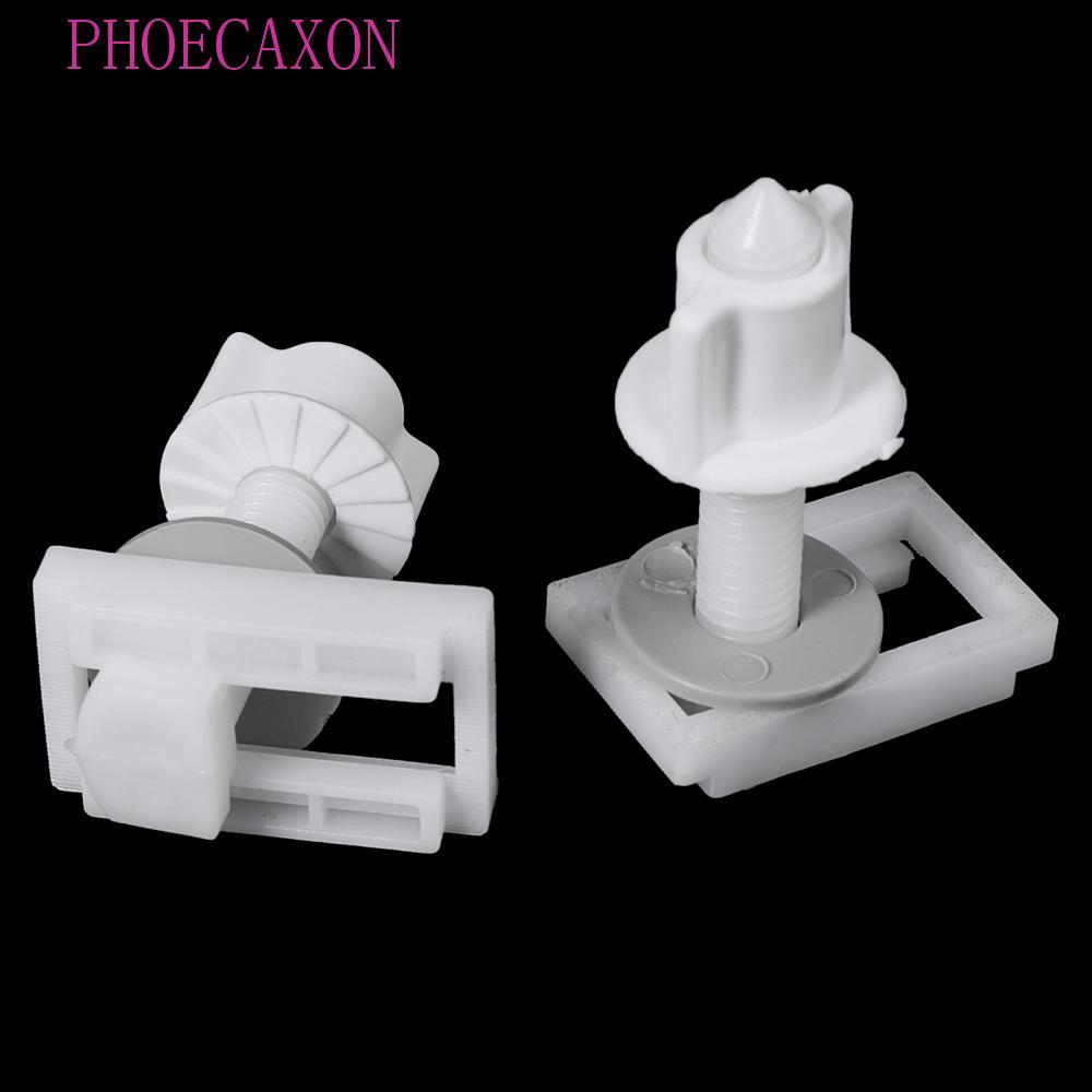 PHOECAXON บานพับที่นั่งชักโครกสําหรับฝาชักโครกเครื่องซักผ้ายางพร้อมสกรูยึด 2 แพ็คปะเก็น PP ห้องน้ําฮาร์ดแวร์ชุดยึด