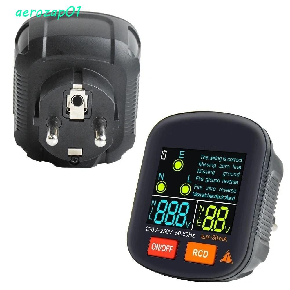 เครื่องตรวจจับซ็อกเก็ต AEROZAP, Ground Zero Line Digital Smart Socket Tester, อุปกรณ์ทดสอบ NCV Test 