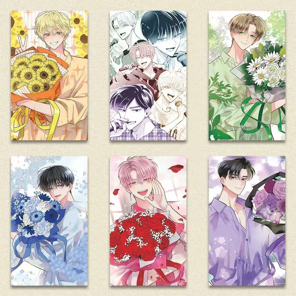 6pcs Tamons B-Sid Merch อะนิเมะโปสการ์ด Tamon Fukuhara Utage Kinoshita Utaha Kinoshita Keito Tachiban ดอกไม้ธีมมังงะตัวอักษรการ์ด DIY โปสการ์ดแฟนคอลเลกชันของขวัญคอลเลกชัน