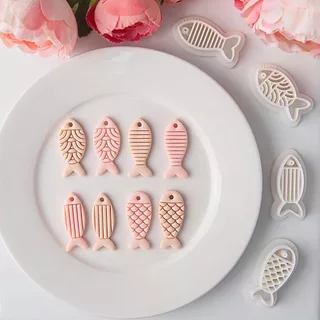 1PC Creative Fish Series Kitties คุกกี้แม่พิมพ์/ต่างหู Polymer Clay Cutter น่ารักการ์ตูนเครื่องปั้นดินเผาแม่พิมพ์ DIY เครื่องประดับจี้รูปร่าง Pressed Clay เครื่องมือคุกกี้ขนมแม่พิมพ์