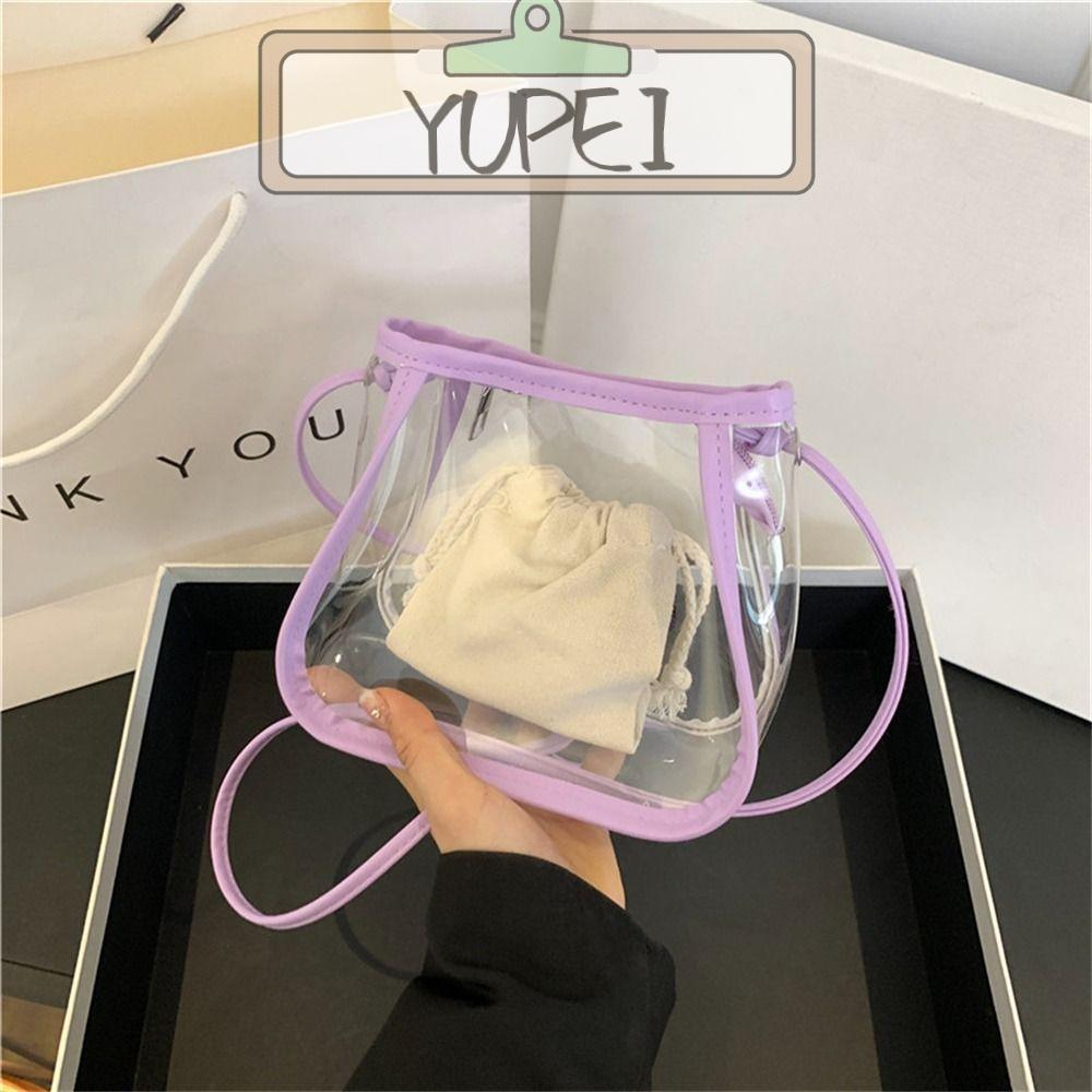 กระเป๋าสะพายข้าง PVC โปร่งใส สไตล์แคชวล สีหวาน เหมาะสำหรับสาวๆ