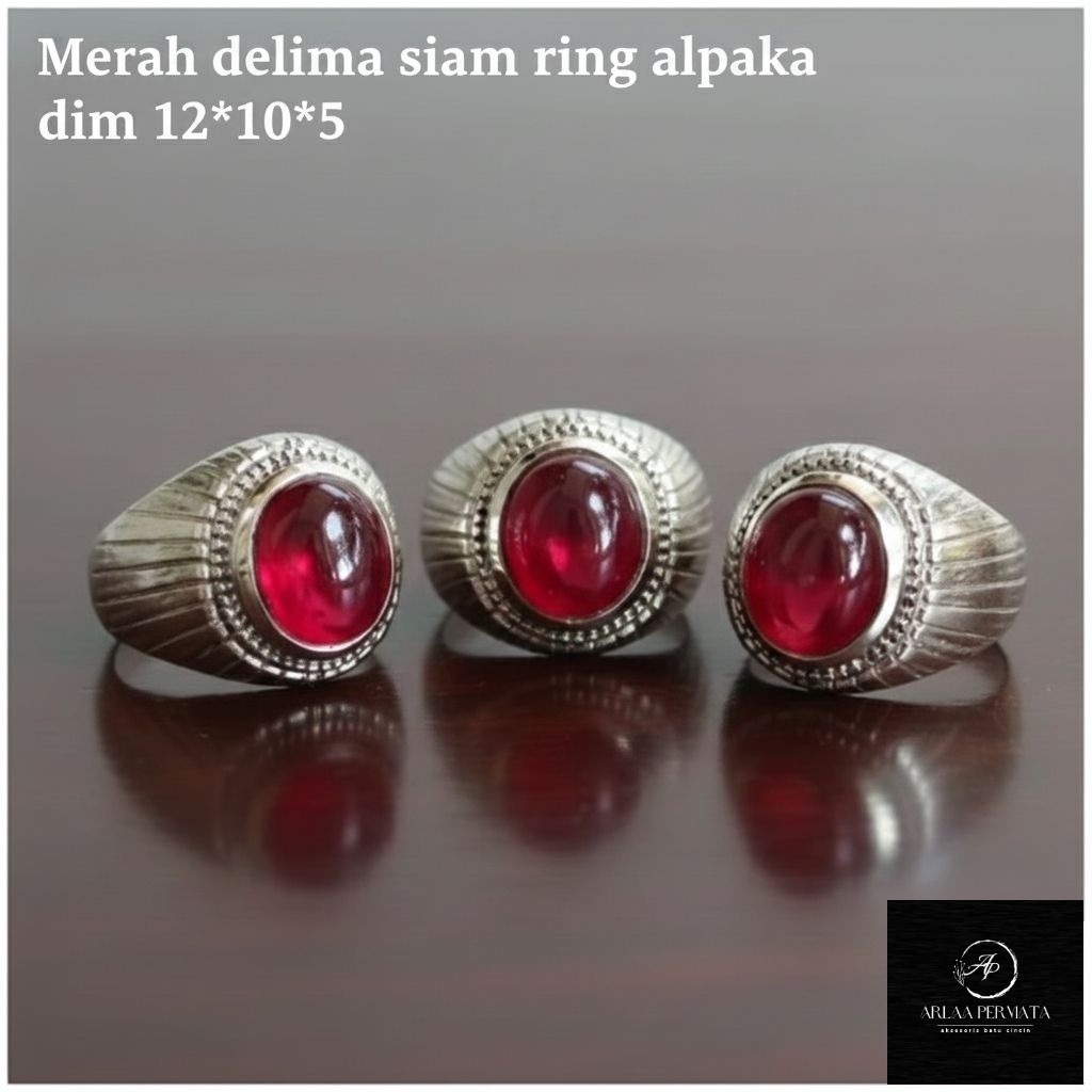 MERAH Siem แหวนทับทิม dimm 12 เรียบหรู