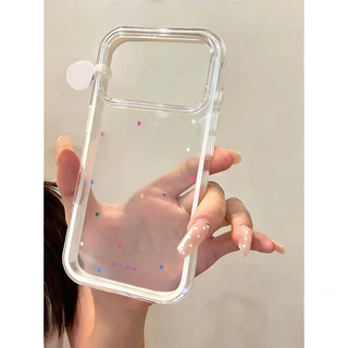 สำหรับ IPhone 13 16 11 17 15 12 14 air Pro Max XR XS X Max 14 15 16 Plus เคสใสกันกระแทกทรงสี่เหลี่ยมสีสันสดใส 2 in 1