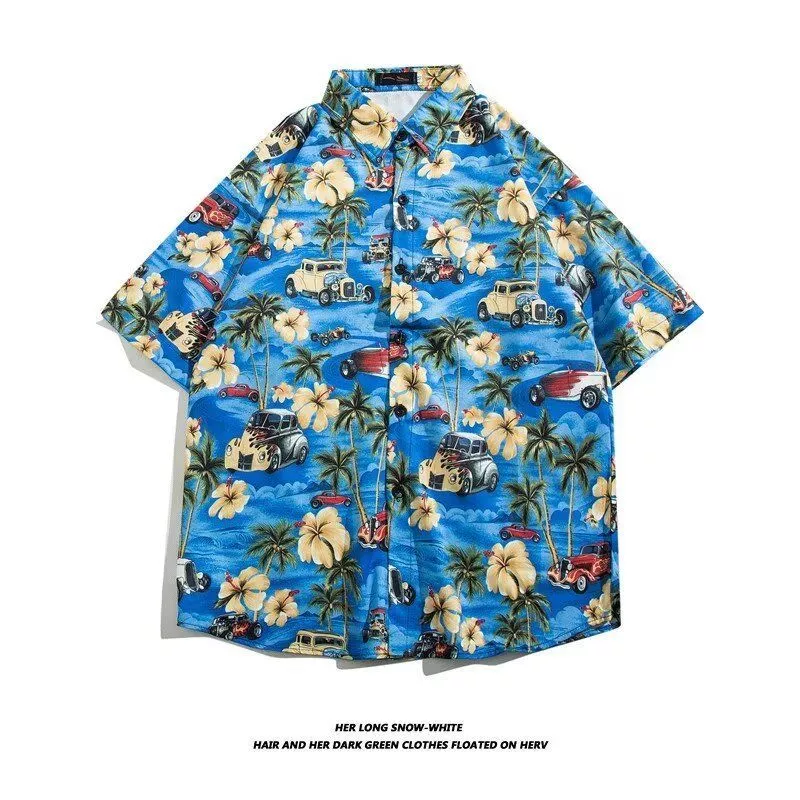 เสื้อลายดอกสงกรานต์ผู้ชาย รุ่น R002 ไซส์ M-3XL