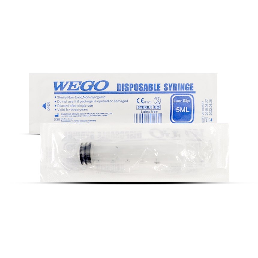Wego Disposable Syringe 5 ml (ไม่มีเข็ม) กระบอก 5 ml
