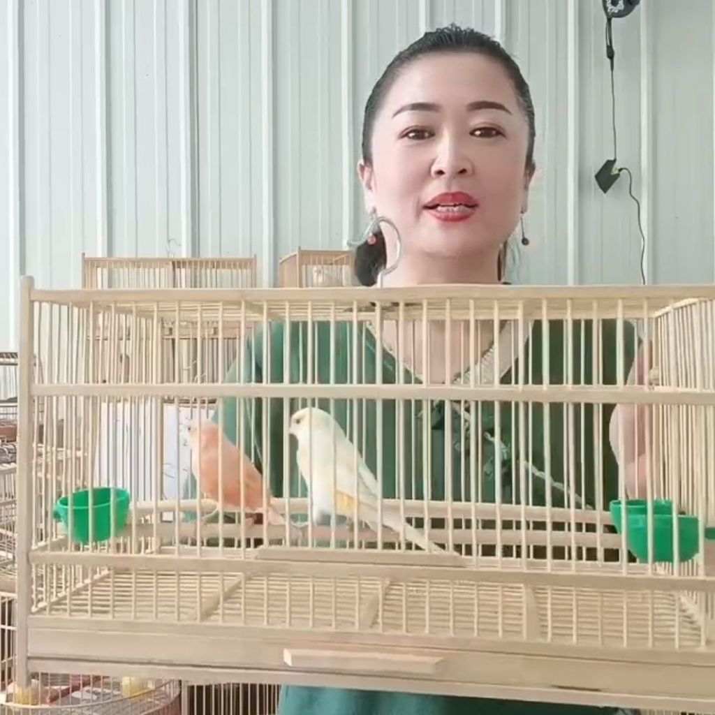 ล้างสต๊อก นกหยก นก มานเบิร์ด ไข่มุกกรงนก 40 * 22 * 24 ซม. 1.1 ระยะทางไหมทําด้วยมือราคาถูก