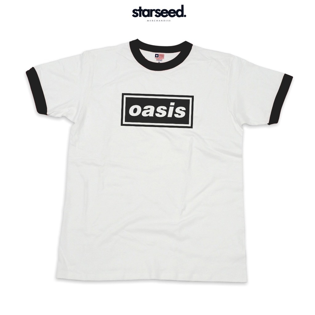OASIS LOGO - เสื้อยืด RINGER เสื้อยืดคอตตอน 90-150cm