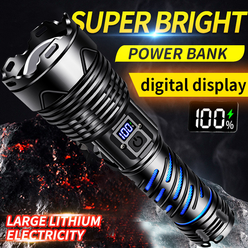 ไฟฉายพลังสว่างเป็นพิเศษแบบชาร์จไฟได้ระยะไกล Lumen พร้อมโหมดการปรับซูม 5 โหมด