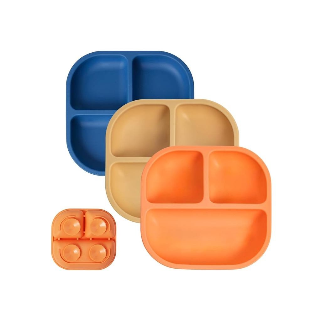 BABELIO แผ่นดูดทรงพลังสําหรับทารกและเด็กวัยหัดเดินซิลิโคน Food Grand 100% แบ่ง BPA Free ไมโครเวฟและเ