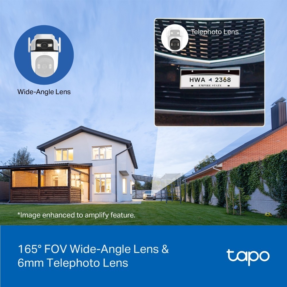 TAPO C545D 2K Outdoor Dual Lens Pan/Tilt Security Camera ออกแบบมาเพื่อลดจุดบอด ระบบมองเห็นภาพสี - รูปที่ 4