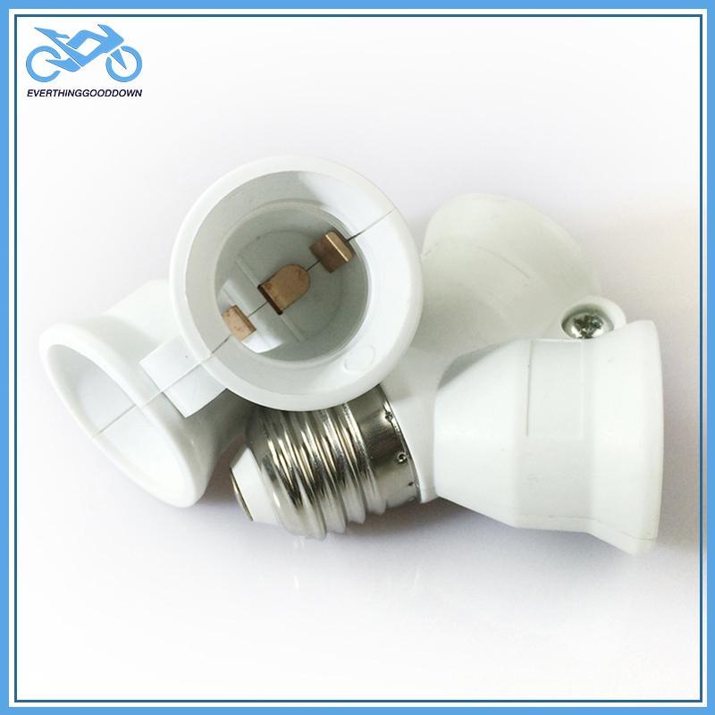 EVER Screw E27 LED ฐานหลอดไฟซ็อกเก็ต E27 ถึง 2-E27 Splitter Adapter ผู้ถือโคมไฟ E27 ซ็อกเก็ตผู้ถือหล