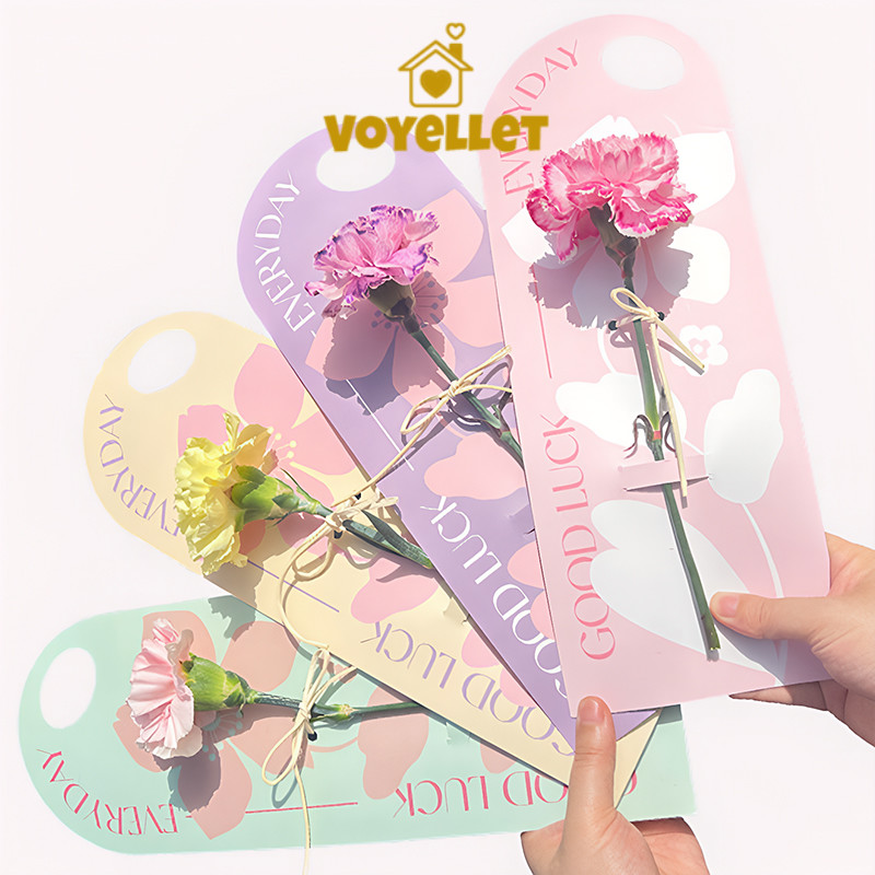 Voyellet ดอกไม้ก้านเดี่ยวพร้อมการ์ดดอกไม้แบบถือ บรรจุภัณฑ์สไตล์แคปซูล เหมาะสำหรับเทศกาลคริสต์มาสและปีใหม่ ราคา ถูกที่สุด ดีลบีเคเค แกลเลอรีภาพที่ 7