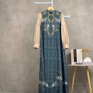 FADFAD Gaun elegan dengan motif posisi mode lengan panjang