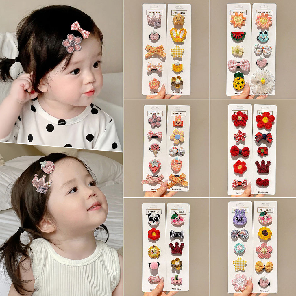 กิ๊บรูปหมียอดโปรดดอกไม้ สีสันสดใส เครื่องประดับผมสำหรับทารกอายุ 0-3 ปี