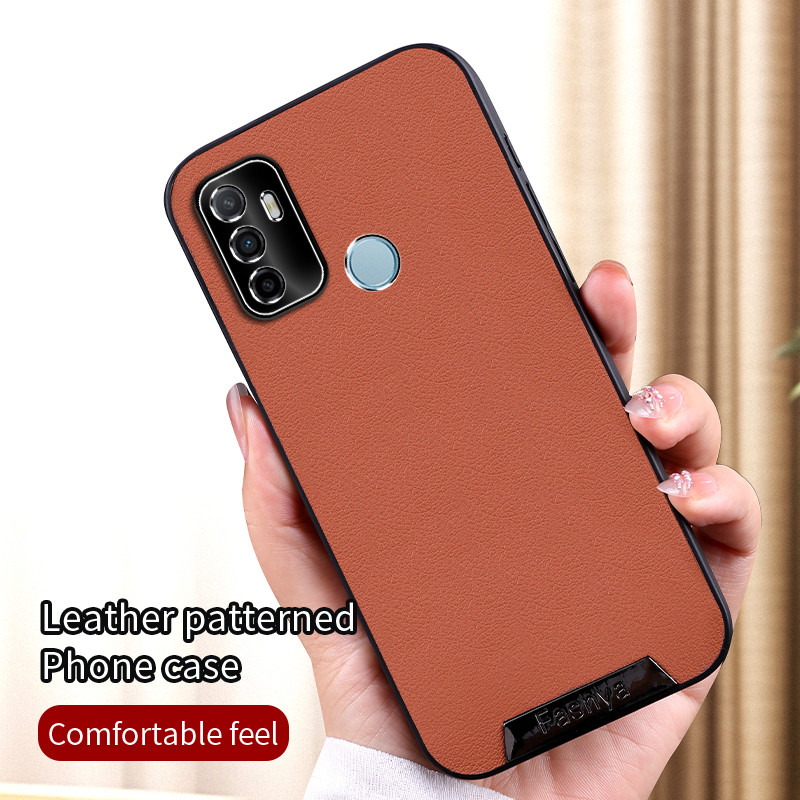 เคส Oppo A32 PDVM00 OppoA53 2020 CPH2127 CPH2131 หรูหราสร้างสรรค์เปลือกหนังกรอบโลหะฝาครอบป้องกันการต