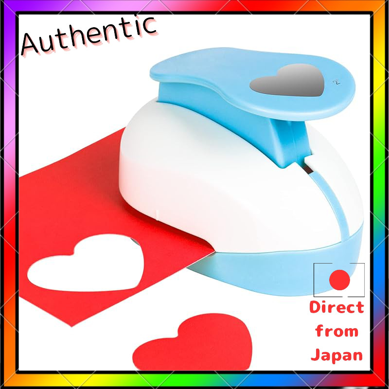 2-Inch Craft Punch for Paper - Round and Heart Shapes, Mini Paper Punches for Scrapbooking, DIY, Sch