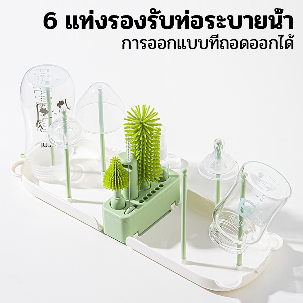 7 IN 1 ชุดแปรงทำความสะอาดขวดนมสำหรับทารก ซิลิโคนอ่อนนุ่ม ใช้ทำความสะอาดน็อตเต้า พกพาสะดวก ราคา ถูกที่สุด ดีลบีเคเค แกลเลอรีภาพที่ 3