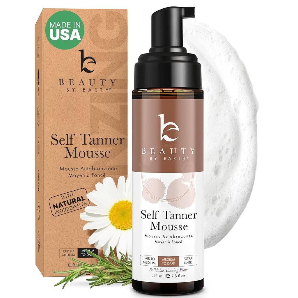 Self Tanner Mousse - USA ผลิตจากส่วนผสมจากธรรมชาติและอินทรีย์, Self Tanning Mousse สําหรับ Dark Fake