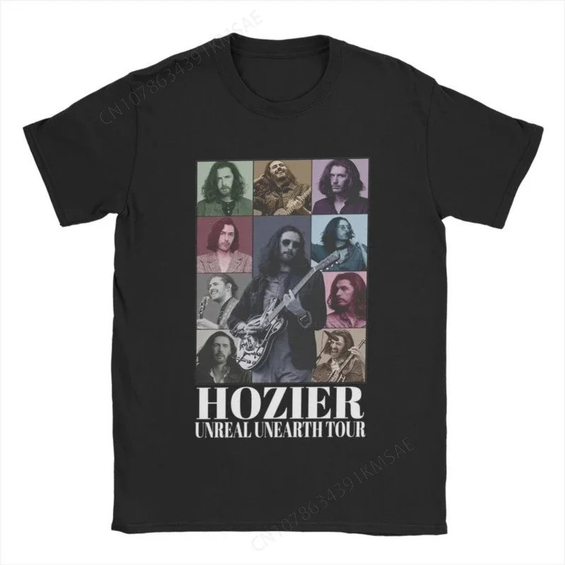ผู้ชาย เสื้อยืดทัวร์ Hozier เสื้อผ้าฝ้าย แขนสั้น คอวี เสื้อยืดตลก ขนาดใหญ่