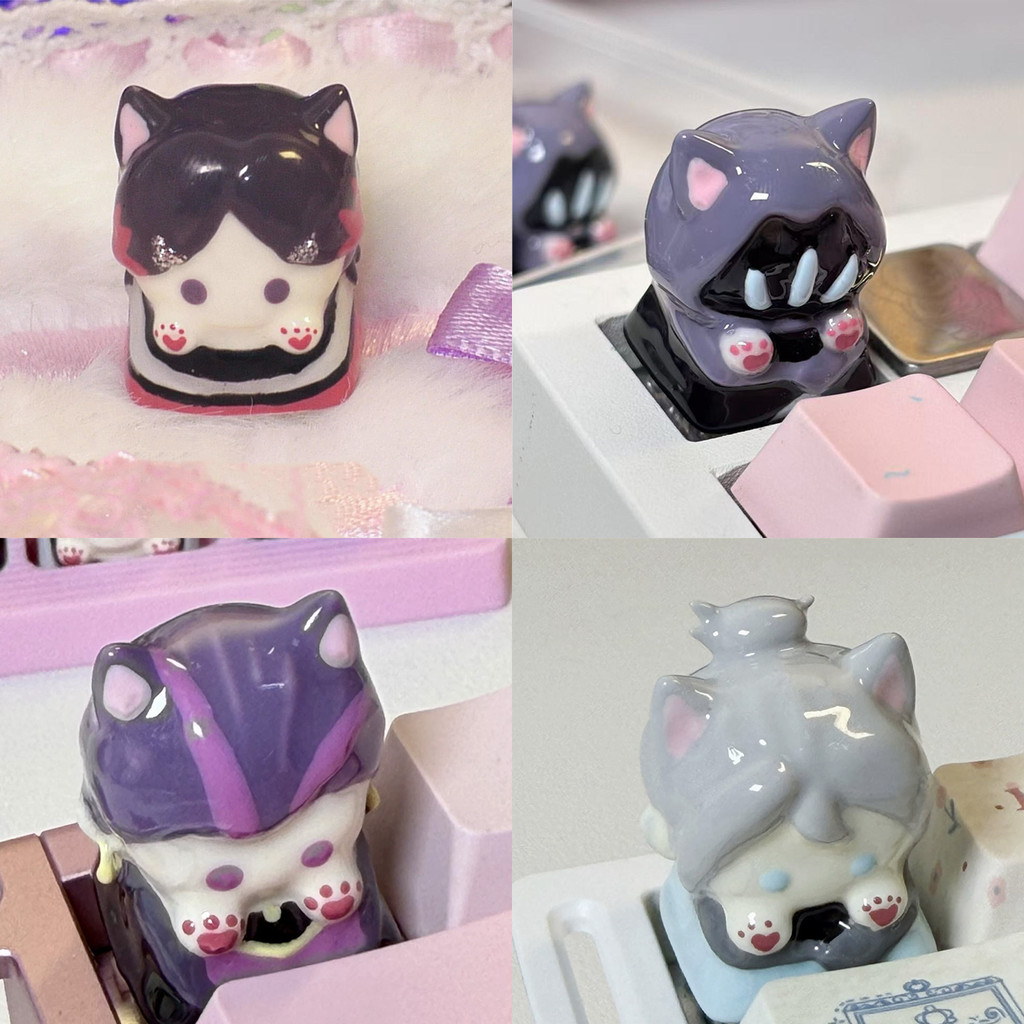 Valorant Clove Omen Keycap ส่วนบุคคลน่ารักการ์ตูน 3D Handmade Keycaps ESC DIY Reyna Fade Jett Sage N