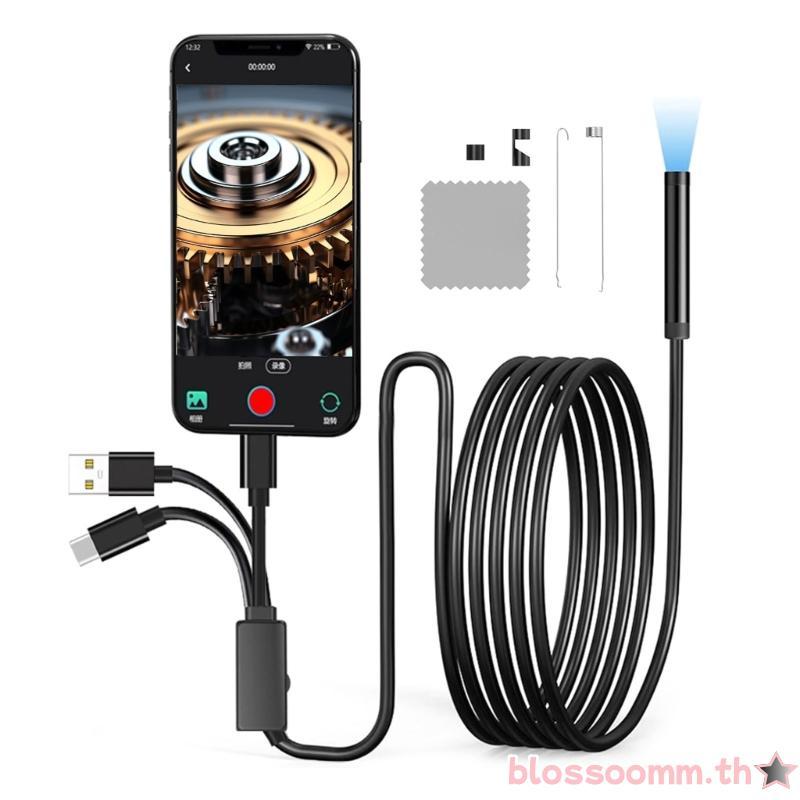 BLOSS Type C USB 8Pin 3in1 กล้อง Endoscope การตรวจสอบงูกล้อง Borescope
