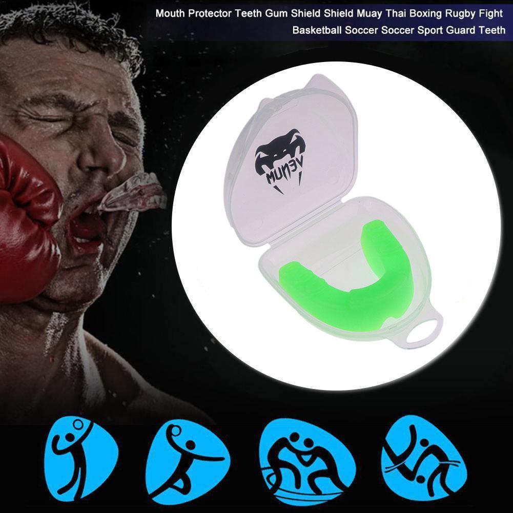 Boxing Mouth Guard ฟุตบอลโปร่งใส รักบี้ คาราเต้ Sport Braces Y8e1
