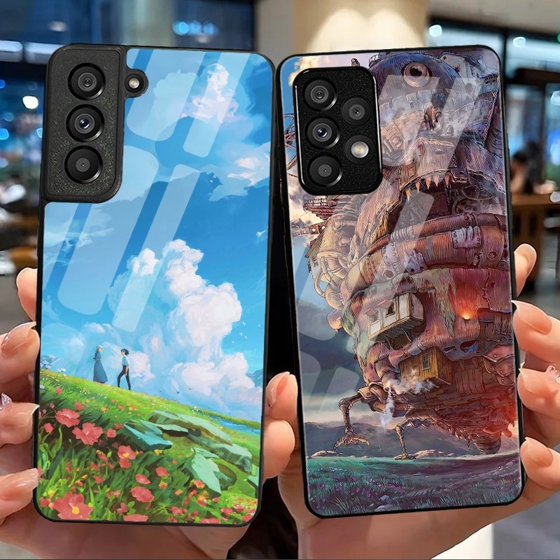 Howls Moving Castle Studio Ghibli 04 แก้วสําหรับ Samsung Galaxy S9 Plus S10 S10e S20 FE S20 Plus S21