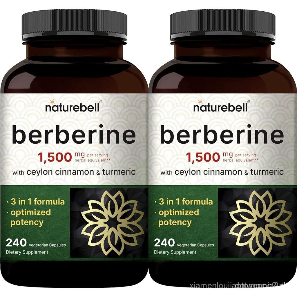 2 Pack Berberine Supplement 1500mg, 480 Veggie Capsules | Plus 1000mg True Ceylon Cinnamon & 300mg T
