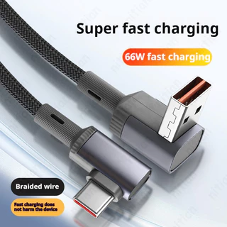 ข้อศอกสเตอริโอ 100W USB Type C สายชาร์จเร็วสุด 90° ข้อศอก Dual Type C ที่ชาร์จโทรศัพท์สายเคเบิลข้อมูลการส่งข้อมูลสายชาร์จ 0.25 M/0.5 M/3 M/5 M สายถักสําหรับ IOS/Android