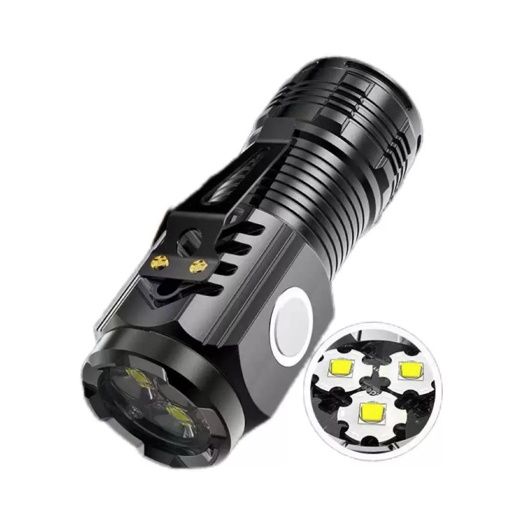 GTRMALLSHOP (528B)ไฟฉายแรงสูง 3*LED ไฟฉายสว่าง ไฟฉายอเนกประสงค์ ขนาดพกพา ไฟฉายUSB