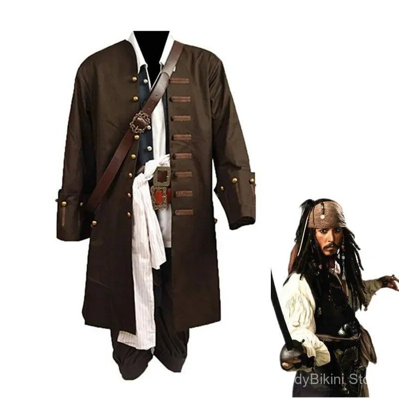 ชุดคอสเพลย์ Jack Sparrow จากภาพยนตร์ Pirates Of The Caribbean สำหรับผู้ใหญ่