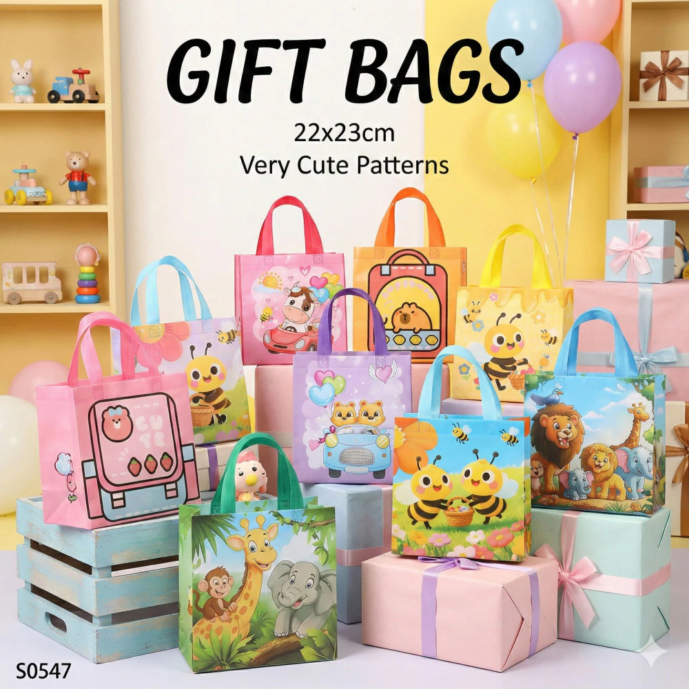 S0293 กระเป๋าผ้า ถุงของขวัญ ลายการ์ตูน น่ารัก 22x23x11ซม. ใส่ของ ใส่เครื่องเขียน ใส่เอกสาร พับได้ thumbnail 8