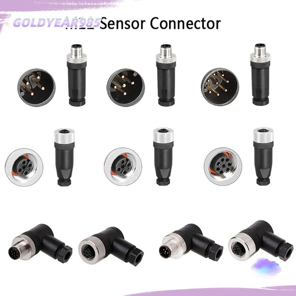 GOLDYEAR985 M12 ปลั๊กการบิน, 4 5 8 Pin Connector M12 Sensor Connector,ประเภทเซ็นเซอร์ปลั๊ก M12 Senso