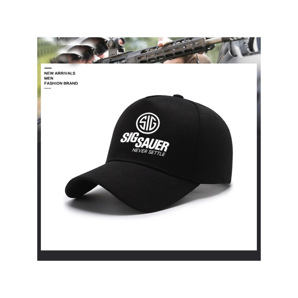 SIGSAUER หมวกเบสบอลสโมสรชายและหญิงสีดําขยายเทรนด์หมวกลิ้นเป็ดลึก