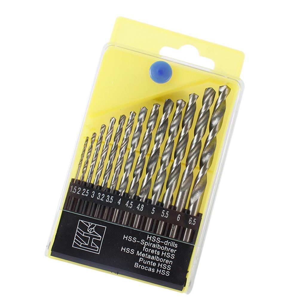 Duo Garosa 14 ชิ้นชุดดอกสว่านเหล็กความเร็วสูง 135 องศาแยกจุด Jobber ความยาว Twist สําหรับโลหะแข็ง