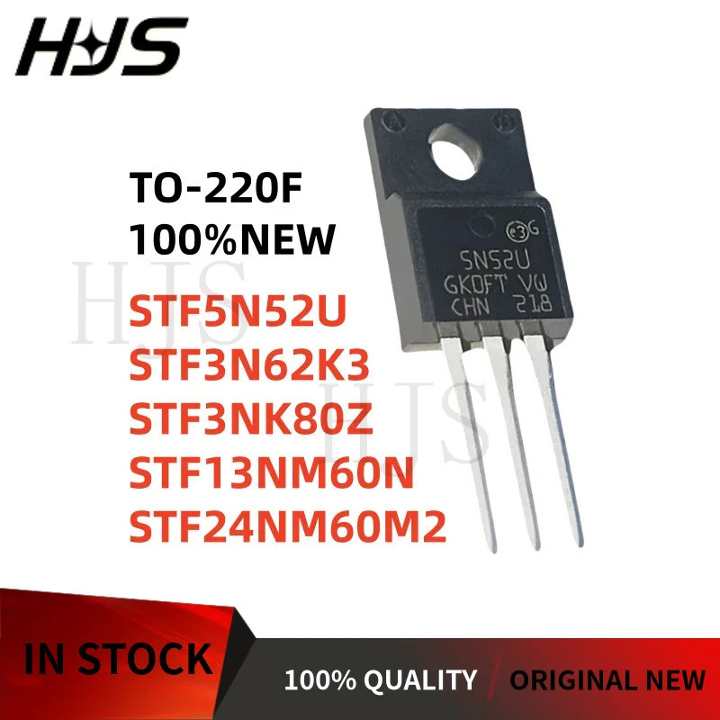 5PCS STF5N52U STF3N62K3 STF3NK80Z STF13NM60N STF24NM60M2 TO-220F Field Effect ทรานซิสเตอร์