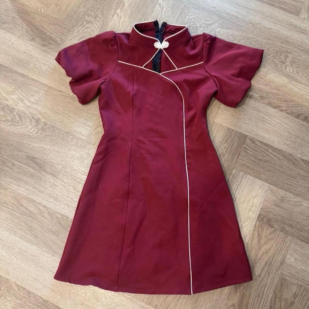 D178  ชุดตรุษจีนกี่เพ้าDarin Dress ความยาวยาว33-34นิ้ว มีไซส์ S-2XL - รูปที่ 2