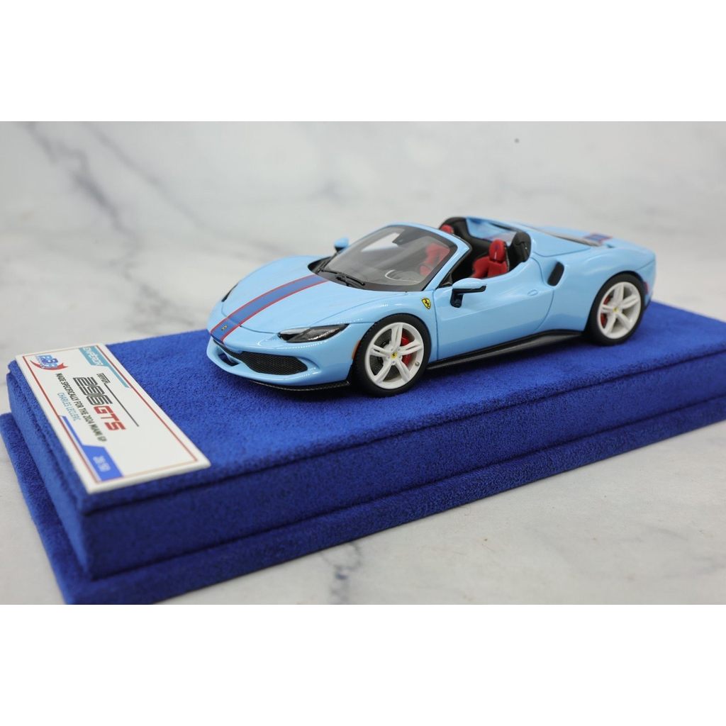[สต๊อกพร้อม] BBR 1/43 Ferrari 296 GTS Spider Azzurro La Plata Lock Seat Driver Limited 50 ชุดพร้อมกล