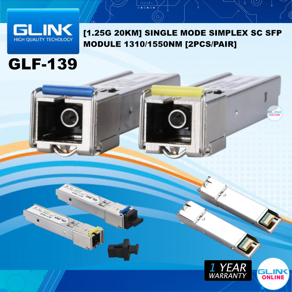 มาตรฐาน GLINK GLF-139 Single mode Simplex sc sp Module 1310/1550nm อุปกรณ์แปลงและรับส่งสัญญาณ ไฟเบอร์ออฟติก ระยะสาย20KM
