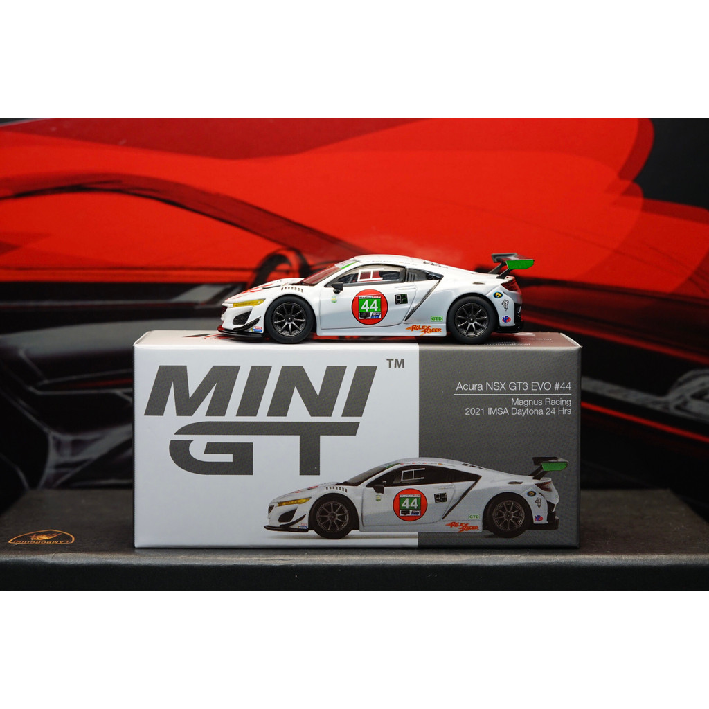 [คลังสินค้าพร้อม] สต็อกพร้อมใหม่เอี่ยม!MINI GT 1: 64 NSX GT3 EVO #44号 โมเดลรถอัลลอย!ราคา ¥99 หยวน!เพ