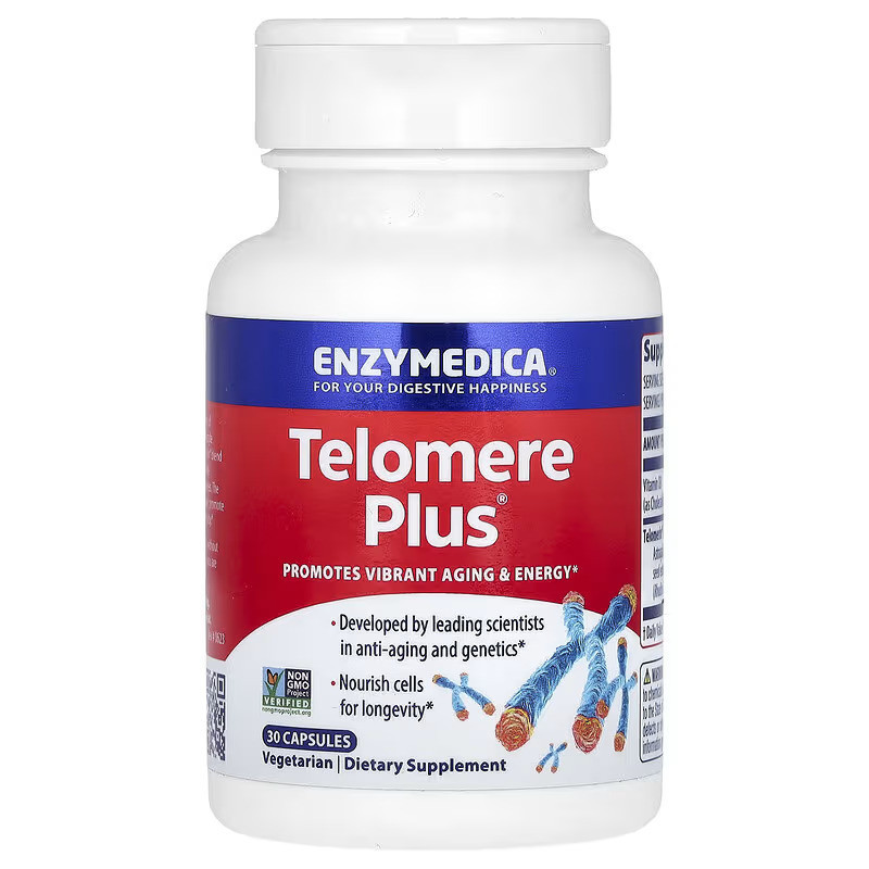 Enzymedica, Telomere Plus, 30 Capsules สนับสนุนการสร้างเทโลเมียร์ สนับสนุนการมีอายุยืนยาว