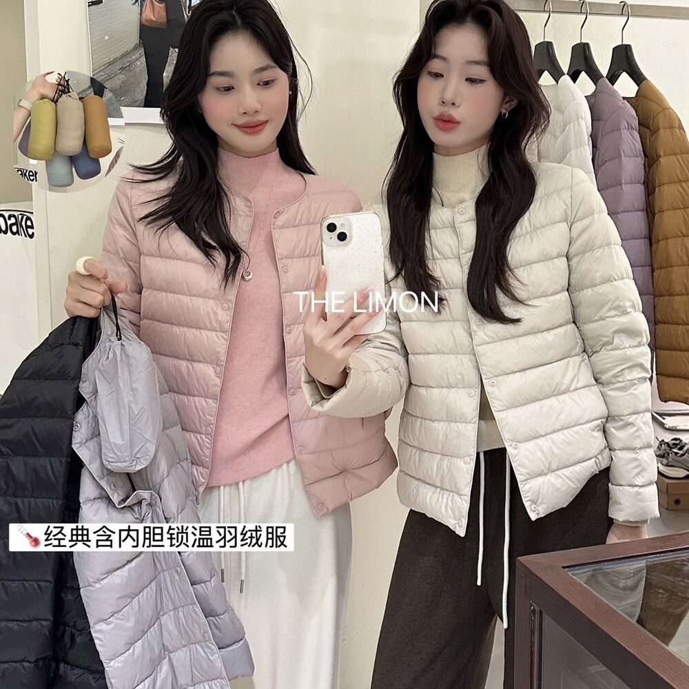 COD ฤดูหนาวน้ําหนักเบา|[ชาเขียวมะนาว] เสื้อโค้ท CP!Light All-Match Slimmer Look Liner ซี่โครงหมูลงเส