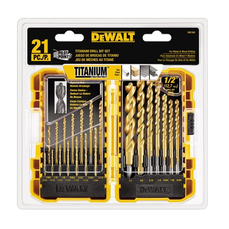 ชุดดอกสว่านไทเทเนียม DEWALT 21 ชิ้น รุ่น DW1361