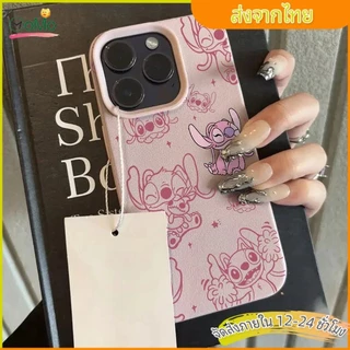 💙การ์ตูน Stitch💙 คู่ สำหรับ IPhone 11 12 15 16 17 13 14 Pro Max XR XS X 7Plus 8Plus Max 16 7 8 15 Plus เคสโทรศัพท์สีชมพู
