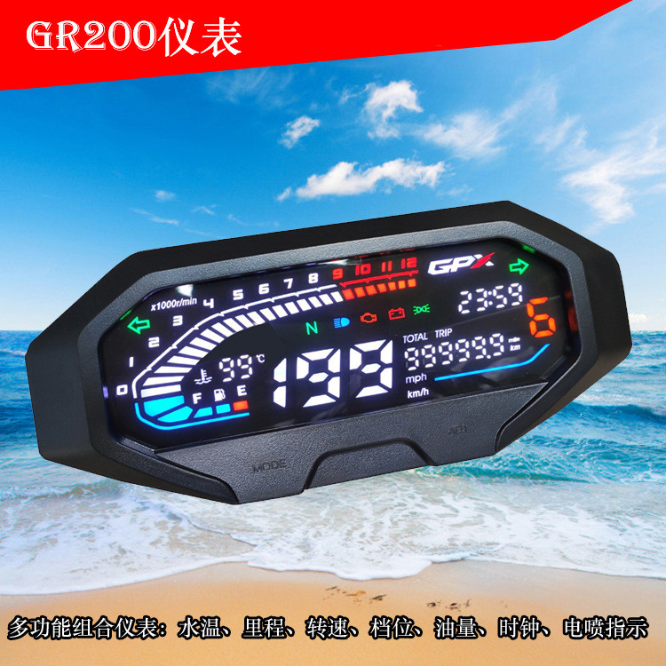 ประเทศไทย GPX DACOR SA2 Motorcycle DEMON GR200R Digital LCD Meter Assembly นาฬิกาจับเวลา/แดชบอร์ดรถจักรยานยนต์