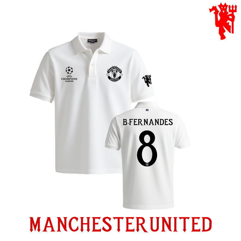 คำแนะนำยอดนิยม เสื้อยืดโปโล Manchester united club เสื้อยืดฟุตบอลคอปก แขนสั้น MU  M-3XL 126 d