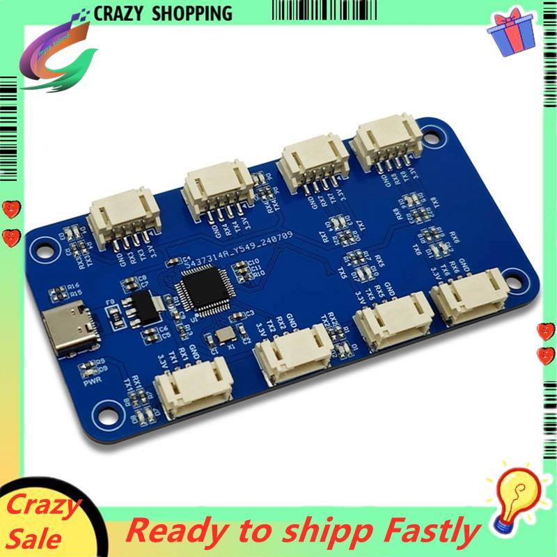 CH344Q USB ถึง 8CH TTL Serial Module Serial Port Type C ถึง TTL High-Speed CH348 ชิปขยายโมดูล