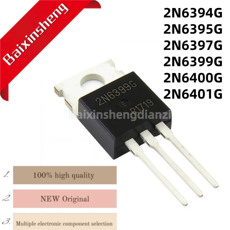 5PCS 2N6394G, 2N6395G, 2N6397G, 2N6399G, 2N6400G, 2N6401G, TO-220, ทรานซิสเตอร์ที่ใช้กันทั่วไป