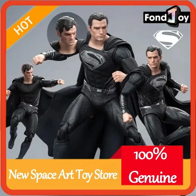 ของแท้ FondJoy Black Superman 2.0 Action Figure DC Zack SnyderS Justice League ตัวเลข 1/9 Super Man 