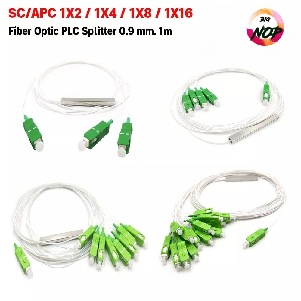 FIBER OPTIC PLC SPLITTER SC/APC 1X2 / 1X4 / 1X8 / 1X16 Mini type 0.9mm.*1m/sc77-78-79-80
